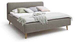 Postel taupe s úložným prostorem 180 x 200 cm šedohnědá