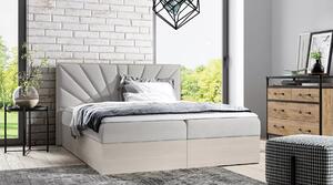 Čalouněná jednolůžková postel 120x220 CHANTELLE 7 - nordic teak / popelavá + topper ZDARMA