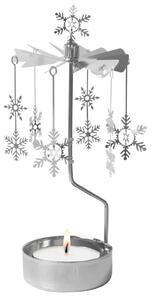 Pluto Rotující svícen Andělské zvonění Snowfall - Silver PL156