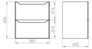 Elita Helo skříňka 58.5x44.2x63.5 cm pod umyvadlo závěsná RE010600207020