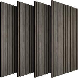 Tectake Akustické panely Sonic Wall dřevěný vzhled - šedý dub,Sada 4 kusů