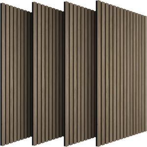 Tectake Akustické panely Sonic Wall dřevěný vzhled - Tmavý dub,Sada 4 kusů