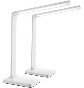 Tectake Stolní lampa Novaly, LED, stmívatelná, skládací, 5W - bílá,Sada 2 kusů