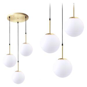 Toolight - Závěsná lampa 3xE27, zlatá-bílá, OSW-08193
