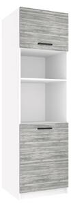 Vysoká kuchyňská skříňka Belini pro vestavnou troubu 60 cm šedý antracit Glamour Wood