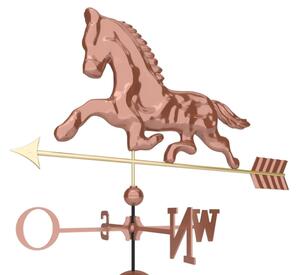 Dekorativní měděná korouhvička kůň, 118 cm