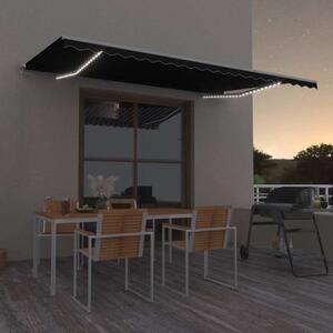 Ručně zatahovací markýza s LED světlem 500 x 300 cm antracitová 3068944