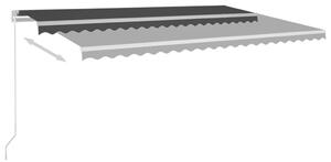 Ručně zatahovací markýza s LED světlem 500 x 350 cm antracitová