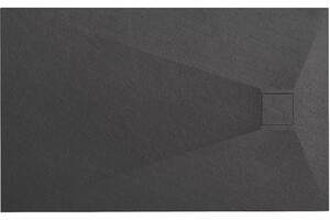 Obdélníková sprchová vanička z SMC kompozitu REA MAGNUM 100x80 cm, černá