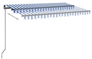 Ručně zatahovací markýza 450 x 350 cm modrobílá