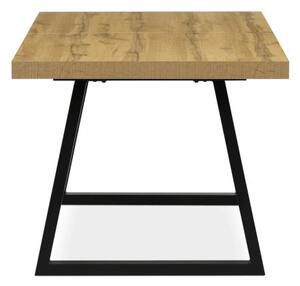 Jídelní stůl 160x90 cm, rozkládací HT-R5624 OAK dub / černé nohy
