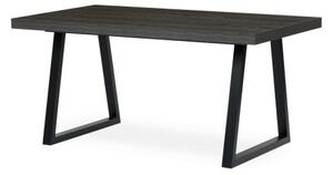 Jídelní stůl 160x90 cm, rozkládací HT-R5624 GREY dub šedý / černé nohy