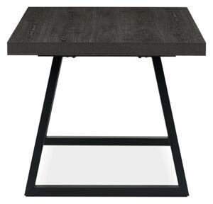 Jídelní stůl 160x90 cm, rozkládací HT-R5624 GREY dub šedý / černé nohy
