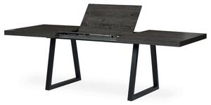 Jídelní stůl 160x90 cm, rozkládací HT-R5624 GREY dub šedý / černé nohy
