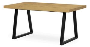 Jídelní stůl 160x90 cm, rozkládací HT-R5624 OAK dub / černé nohy