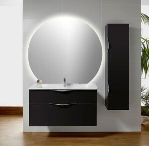 Sapho Sapho, DARA CUT LED podsvícené zrcadlo 20W, ø 100x90cm, topná folie, 34900CI