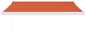 Zatahovací markýza oranžová a hnědá 3,5 x 2,5 m textil a hliník