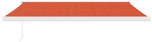 Zatahovací markýza oranžová a hnědá 4,5 x 3 m textil a hliník