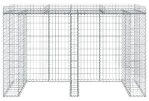 Gabionová stěna na popelnice 192x91x120 cm pozinkované železo