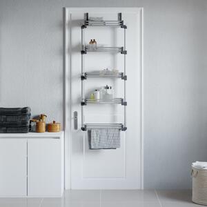 Dveřní organizér s 5 policemi 52 x 20 x 135 cm hliník 154597
