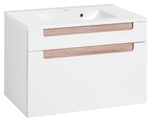 SKŘÍŇKA S UMYVADLEM, bílá, Sonoma dub, bílá, 80 cm Held - Koupelnové série, Online Only