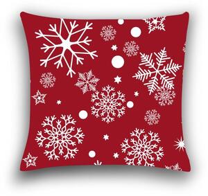 Povlak na polštář z mikrovlákna SNOWFALL 45x45 cm, červený