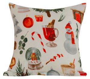 Povlak na polštář z mikrovlákna FESTIVE MAGIC 45x45 cm, bílý