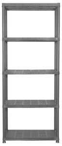 Úložný regál 5patrový černý 71 x 38 x 170 cm plast