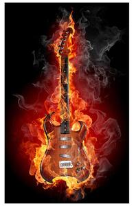 Fototapeta na dveře - ohnivá kytara (95x205cm)