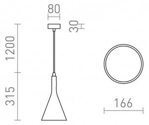 ELLA závěsná sádrová 230V LED E27 15W - RED - DESIGN RENDL