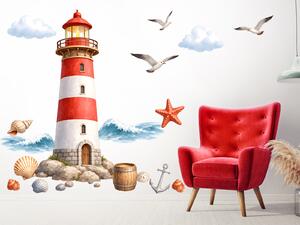 Maják textilní přelepitelná samolepka na zeď arch 52 x 75 cm