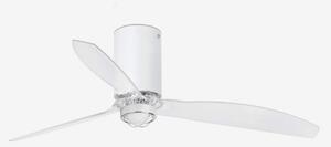 MINI TUBE FAN M LED, bílá/transparentní, stropní LED ventilátor s DC motorem - FARO