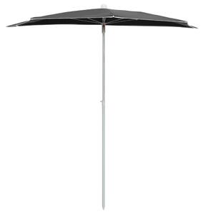 Zahradní půlkruhový slunečník s tyčí 180 x 90 cm antracitový