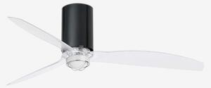 MINI TUBE FAN M LED, černá/transparentní, stropní LED ventilátor s DC motorem - FARO