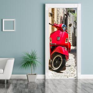 Fototapeta na dveře - Červený skútr (95x205cm)