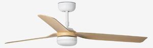 PUNT M LED, bílá/světlé dřevo, stropní ventilátor s DC motorem - FARO