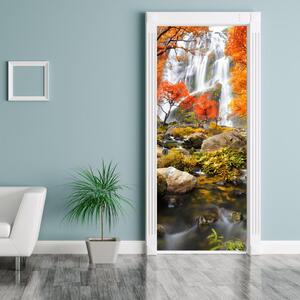 Fototapeta na dveře - Vodopád na podzim (95x205cm)