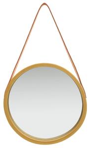 Nástěnné zrcadlo s popruhem 40 cm zlaté