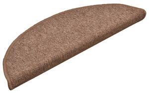 Kobercové nášlapy na schody 15 ks hnědé 56 x 17 x 3 cm