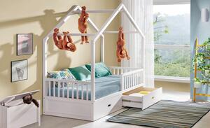 Casarredo Dětská postel TROLI s úložným prostorem, domeček | barva: dol borovice natural
