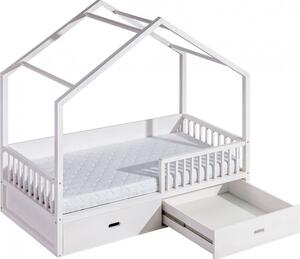 Casarredo Dětská postel TROLI s úložným prostorem, domeček | barva: dol borovice natural
