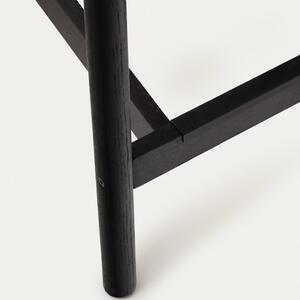 Černá dubová barová židle Kave Home Yalia s výpletem 65 cm