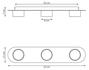 Stropní svítidlo DIAZ 3xGX53/12W/230V černá