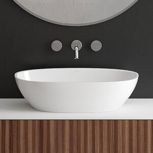 Ksuro 01 umyvadlo 60x36 cm oválné na pult bílá lesk 20001000