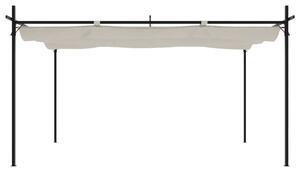Pergola se zatahovací střechou krémová 395 x 292 x 230 cm