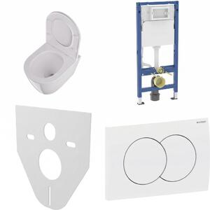 WC SET Geberit DuoFix s WC mísou Amaro + tlačítko Delta 01, bílé + izolační deska