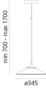 Artemide 0352030A-LED Stm. lustr na lanku ORSA LED/20W/230V 3000K pr. 24,5 cm