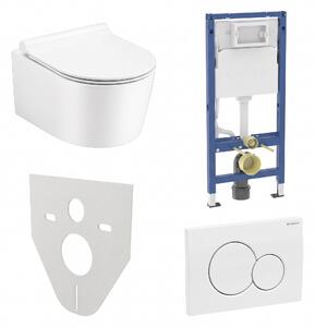 WC SET Geberit DuoFix s WC mísou Corona + tlačítko Delta 01, bílé + izolační deska