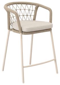 Somcasa Béžová kovová barová židle Edwin 65 cm