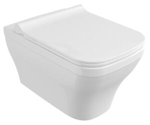 BOCCHI Firenze - WC závěsné 535x340 mm, rimless + sedátko slim Soft Close - SET, bílá lesklá